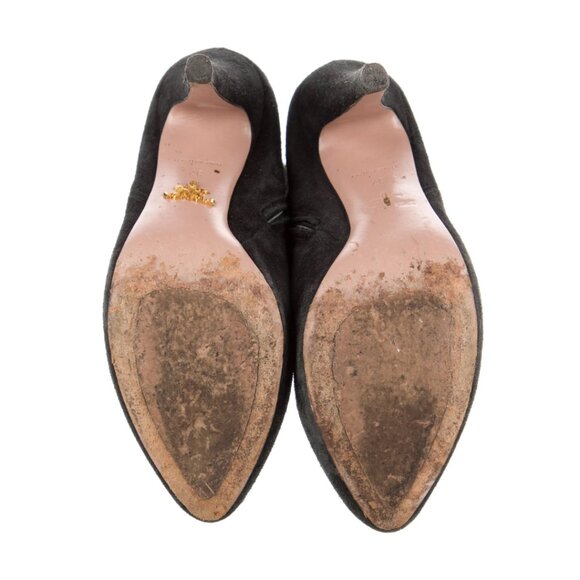 PRADA Womens Black Suede Heeled Knee-Length Boots. Size 7 (IT 37). - Picture 3 of 8